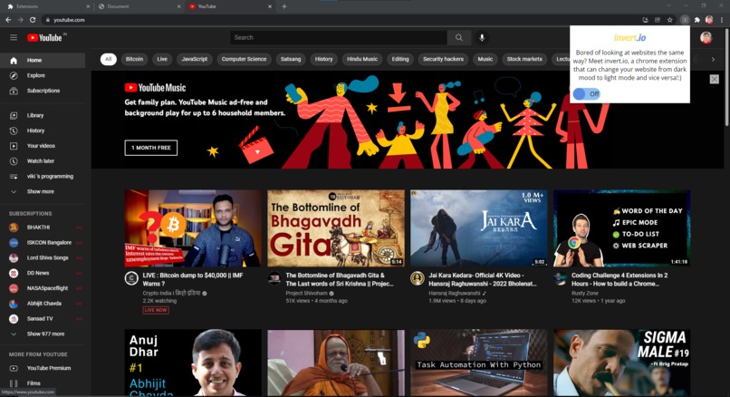 ChromeExtensionToInvertColor – screenshot 2