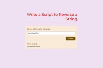 Write a Script to Reverse a String