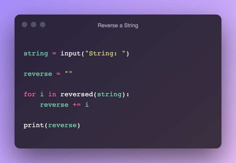 Reverse a string – screenshot 1