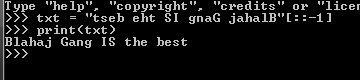 Write a script to reverse a string – screenshot 1