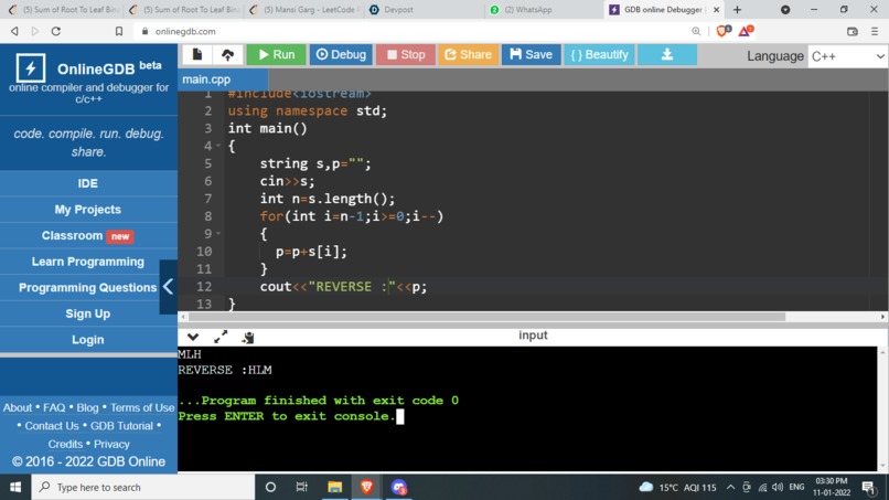REVERSE A STRING – screenshot 1