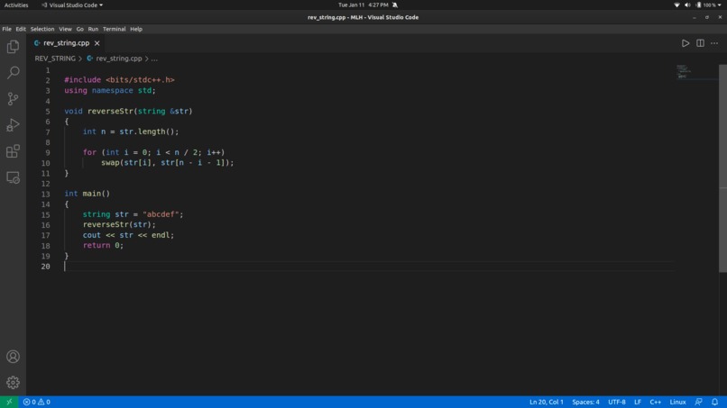 Write a Script to Reverse a String – screenshot 2