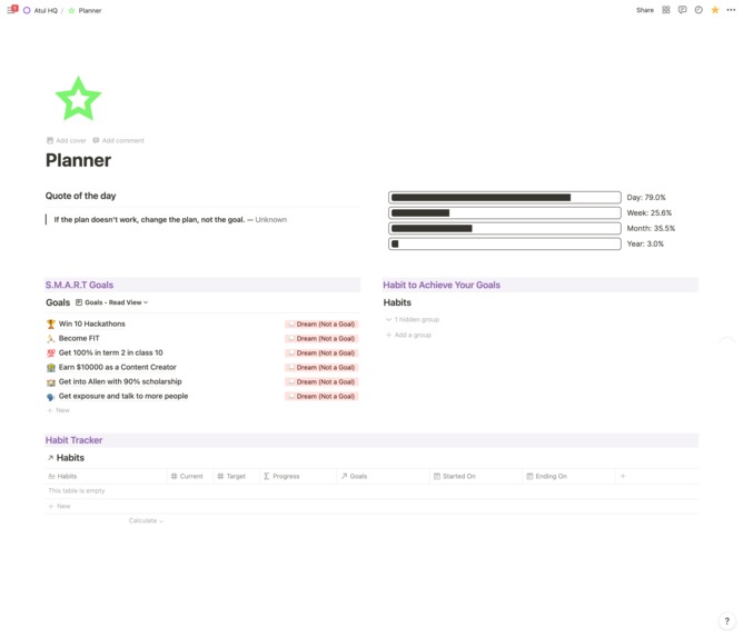 New year goals – screenshot 1