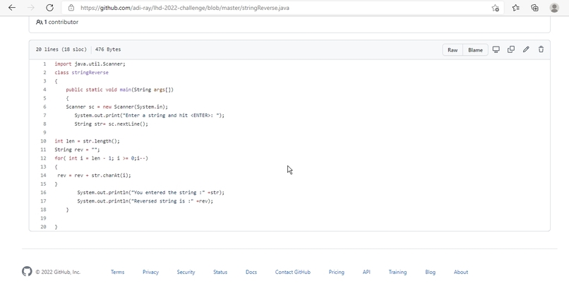 String reverse - LHD daily challenge – screenshot 1