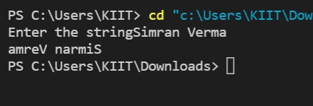 Script to Reverse a String – screenshot 1