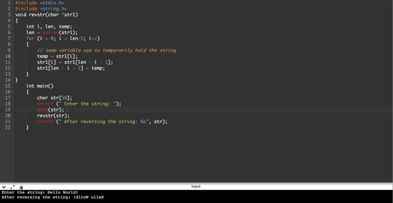 Write a Script to Reverse a String – screenshot 1