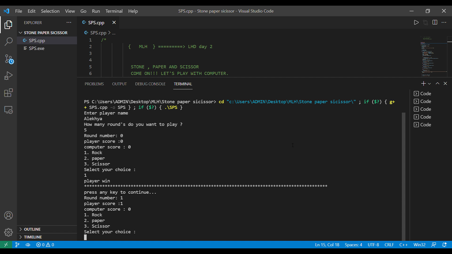 Stone paper scissor game | Devpost