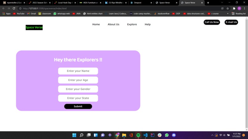 Space Website  – screenshot 1