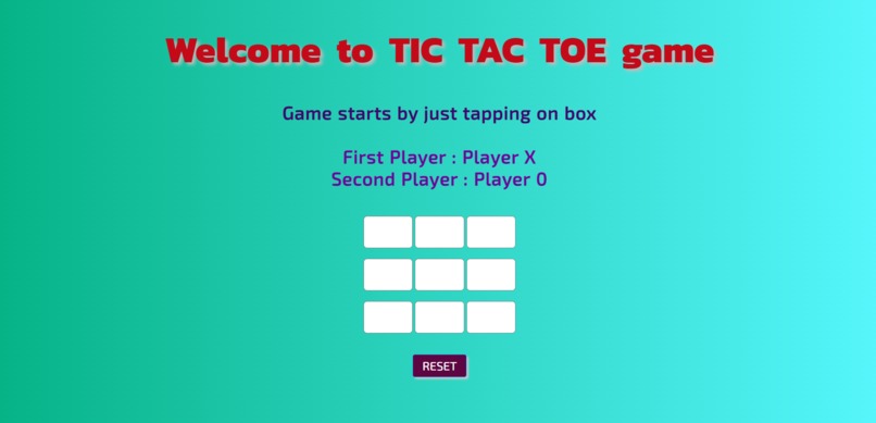 Javascript Game- Tic-Tac-Toe – screenshot 1