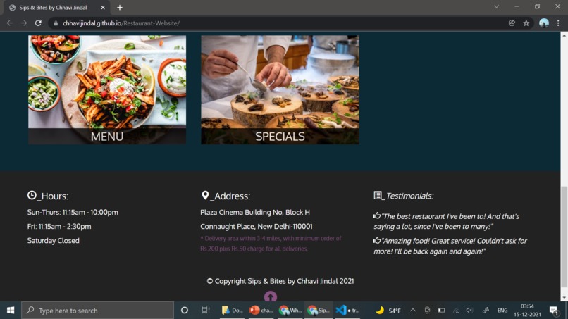 Front-end Framework: Restaurant Website – screenshot 4