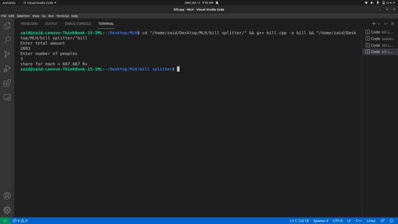 Build a Bill Splitter – screenshot 1