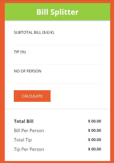 Bill Splitter – screenshot 1
