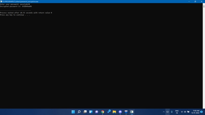 Encrypting a Password – screenshot 1