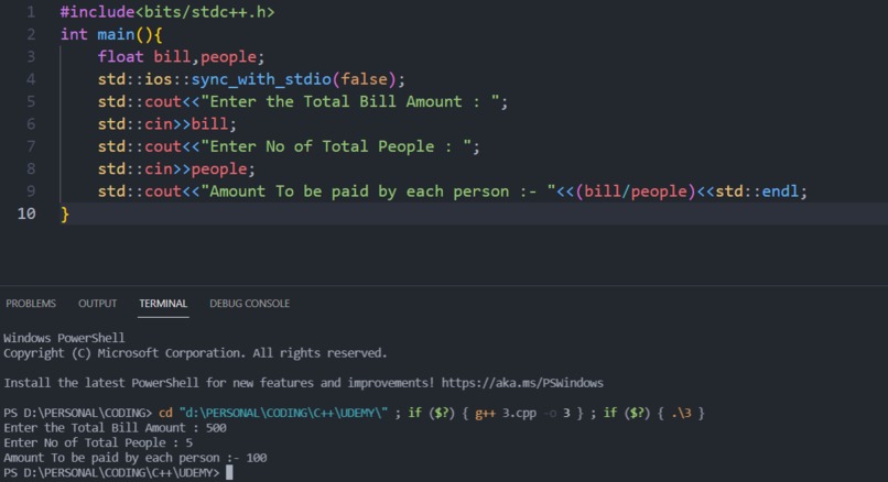 Build a Bill Splitter – screenshot 1