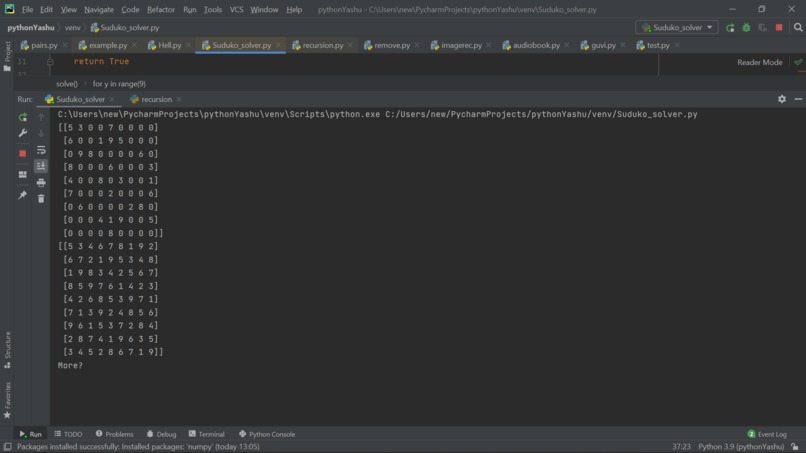 Sudoko_solver – screenshot 1