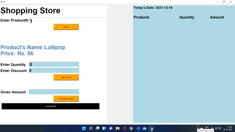 Shopping-Store Management System – screenshot 1