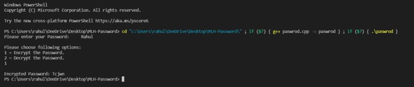 MLH-Encrypt a Password – screenshot 1