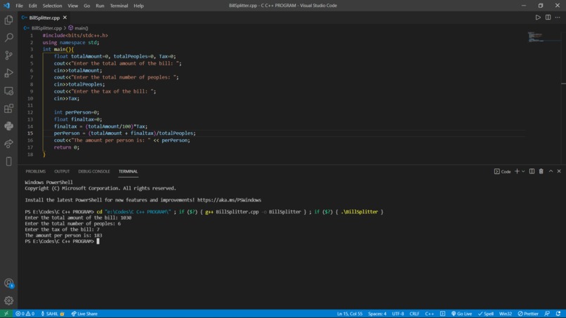 Build a Bill Splitter – screenshot 1