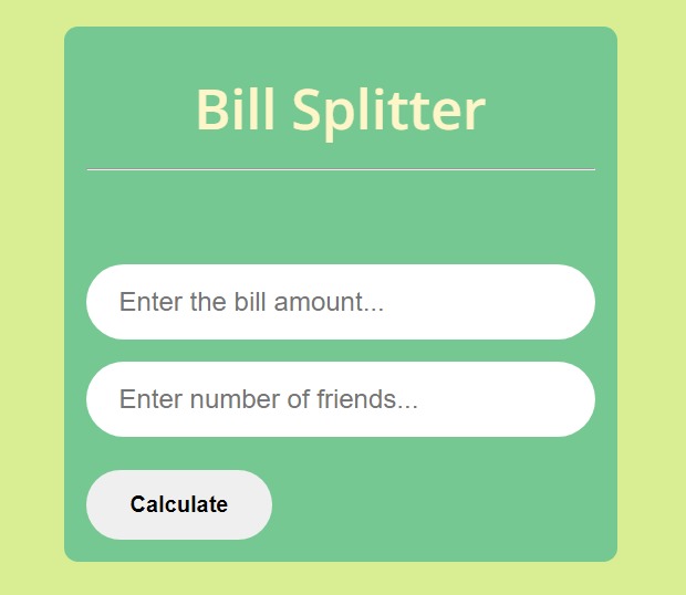 Bill Splitter – screenshot 1
