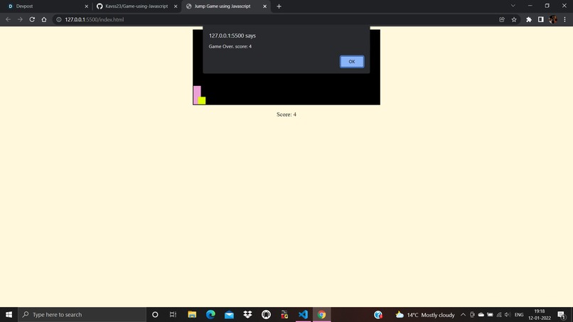 Game using Javascript – screenshot 1