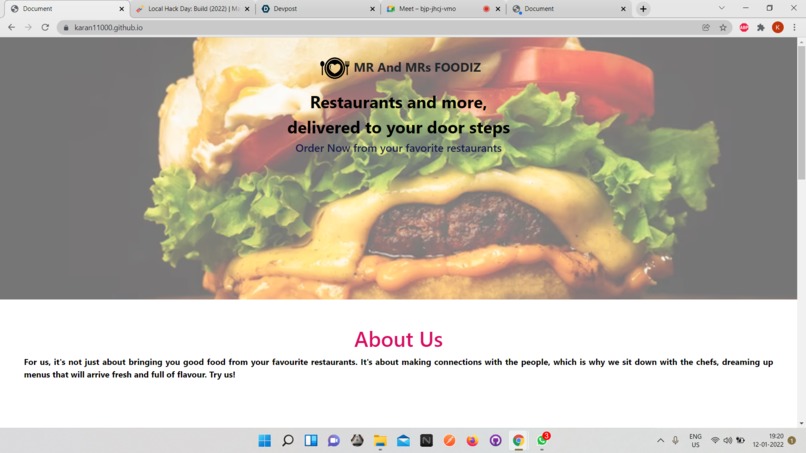 Food Delivery site – screenshot 1