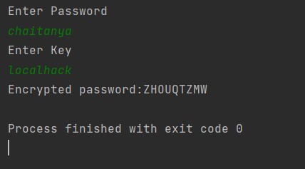 Password encryption – screenshot 1