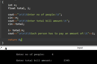 Bill Splitter Program