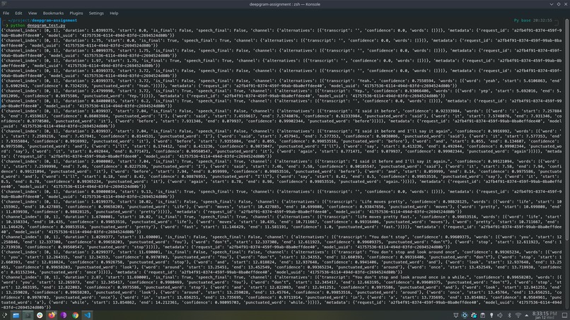 Deepgram Assignment – screenshot 2