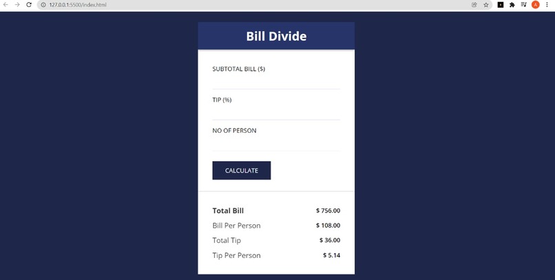 Bill Splitter – screenshot 1