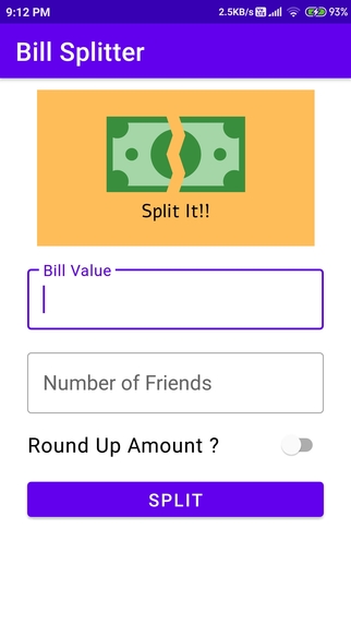 Bill Splitter App – screenshot 1