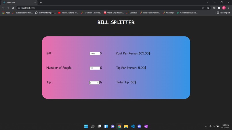 Bill-Splitter – screenshot 1