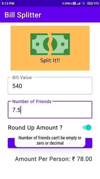 Bill Splitter App – screenshot 4