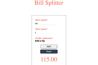 Build a Bill Splitter
