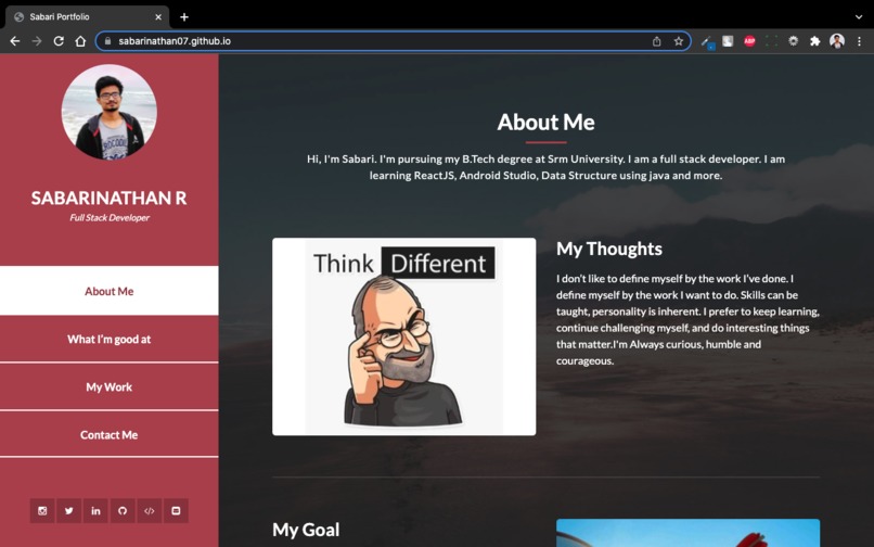 Portfolio – screenshot 1