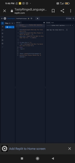 Splitter bill – screenshot 2