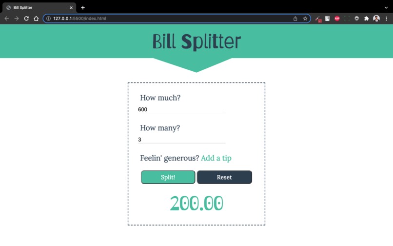 BillSplitter – screenshot 1