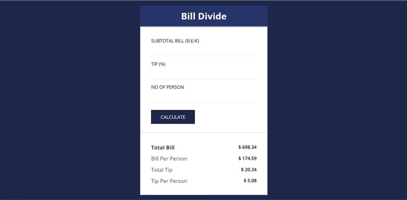 Build a Bill Splitter – screenshot 1
