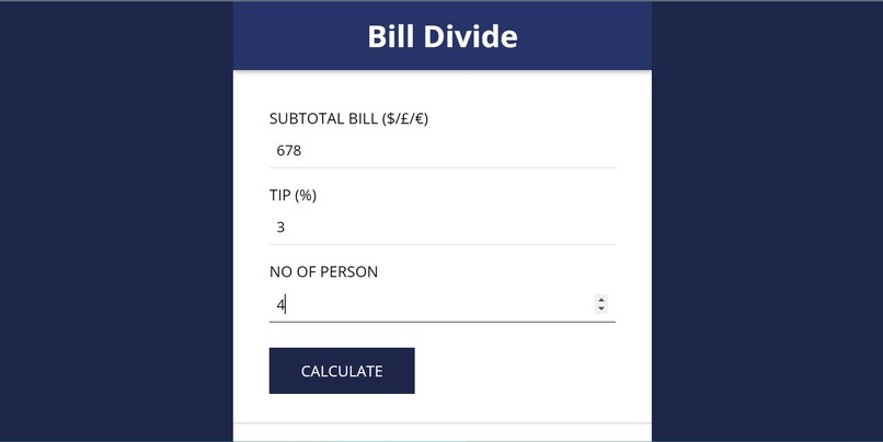 Build a Bill Splitter – screenshot 2