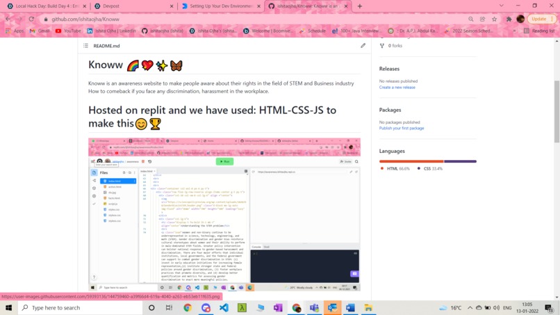 Readme for project On Github – screenshot 1
