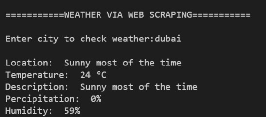 Weather App via Web-Scraping – screenshot 1