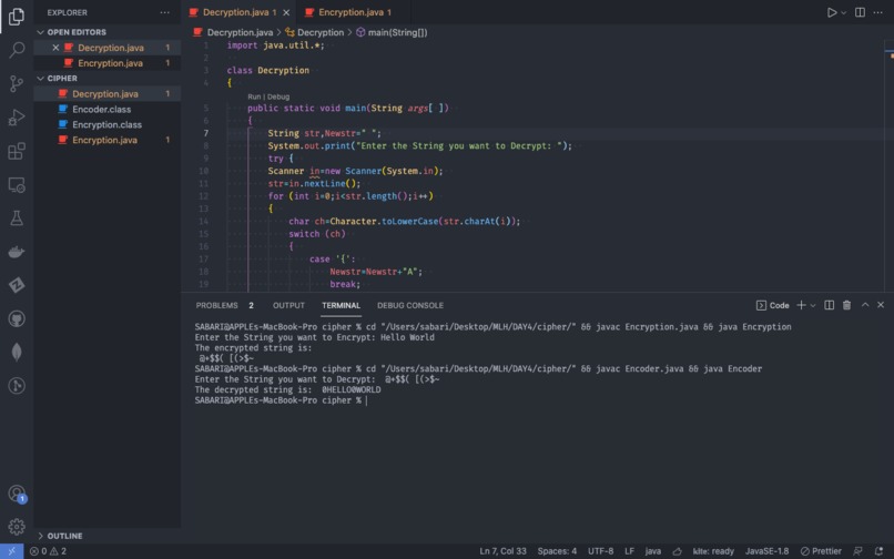 CipherImplementing – screenshot 1