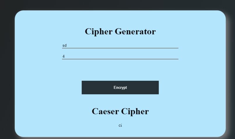 Caeser Cipher – screenshot 1