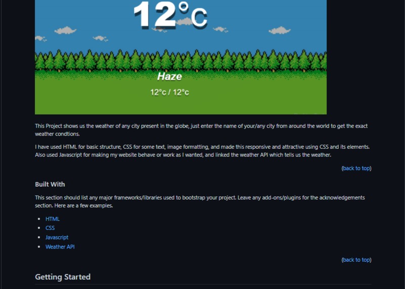 Weather-App README – screenshot 1