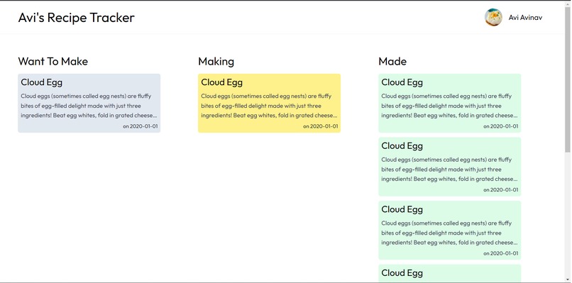 Avi's Recipe Tracker – screenshot 1