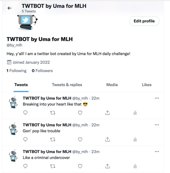 Twitter "not so animated" bot – screenshot 1