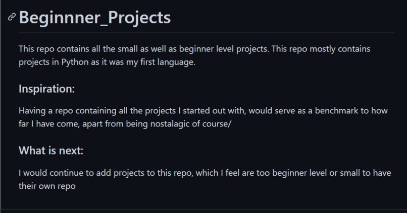 Github Readme – screenshot 1