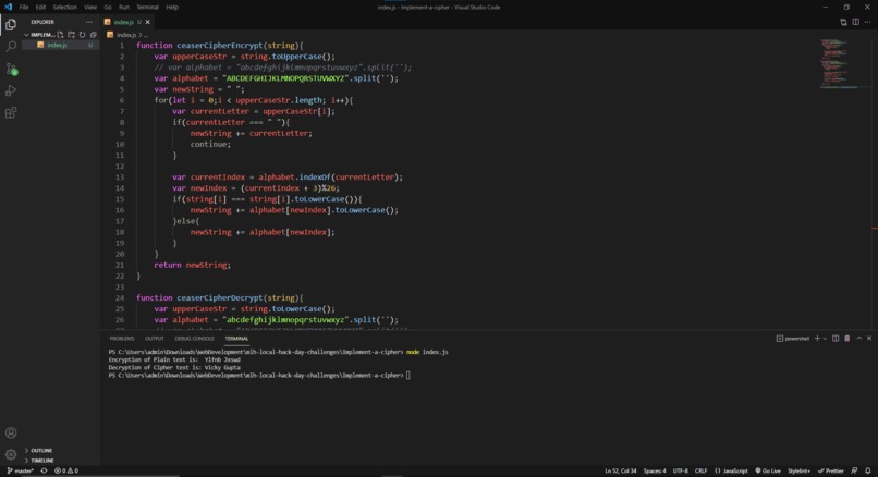 Implement a Cipher – screenshot 1