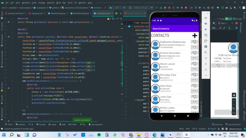 BasicContacts – screenshot 1