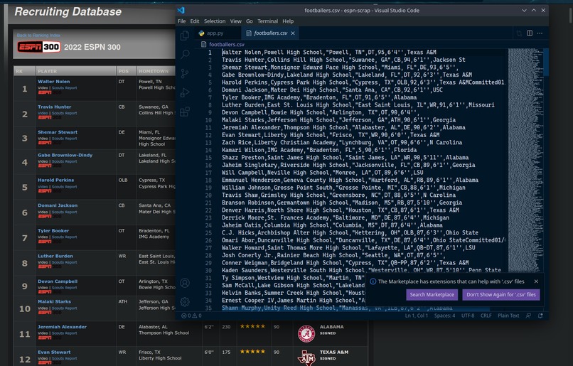 Espn Scraper – screenshot 1