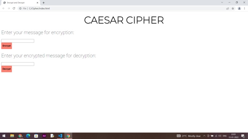 Simple Caesar Cipher – screenshot 1
